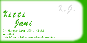 kitti jani business card