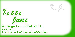 kitti jani business card